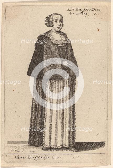 Ciuis Pragensis Filia, 1643. Creator: Wenceslaus Hollar.