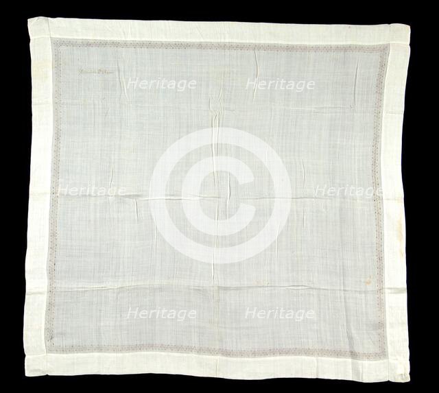 Handkerchief, American, third quarter 19th century. Creator: Unknown.