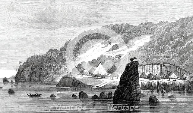Sketches by Lieutenant Cameron in Central Africa: Kituta Village, Lake Tanganyika, 1876. Creator: Unknown.