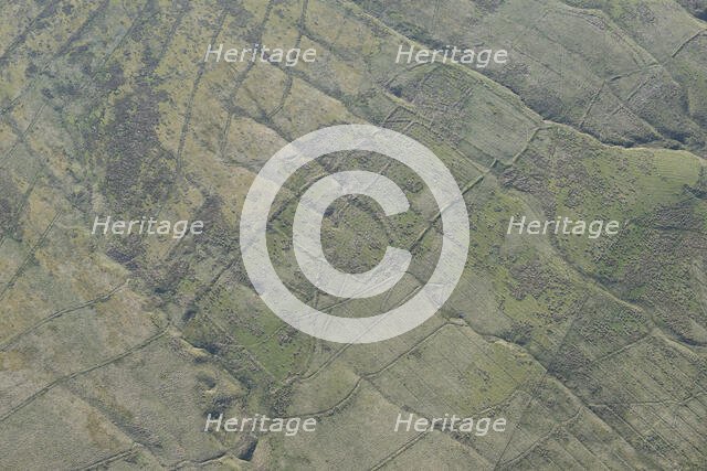 Medieval/post medieval shieling earthwork on Bells Moor, Northumberland, 2016. Creator: Historic England.