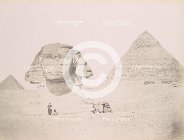 Pyramides et le Sphinx, 1860s-70s, printed ca. 1870. Creator: Felix Bonfils.