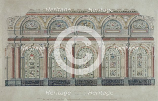 East side view of the Livery Hall of the Clothworkers' Company, City of London, 1860. Artist: Anon