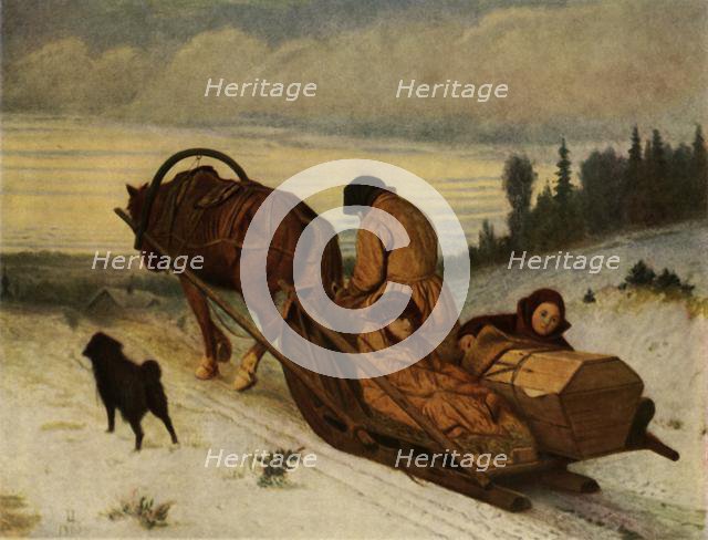 'Accompanying the dead', 1865, (1965). Creator: Vasily Perov.