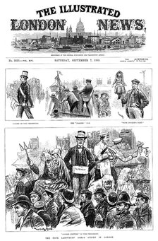 London dock labourers' strike, 1889. Artist: Unknown