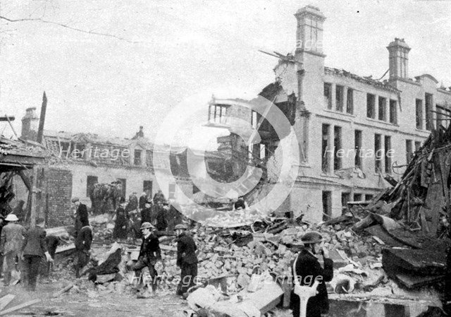 Aftermath of a German bombing raid, Merseyside, World War II, March 1941. Artist: Unknown