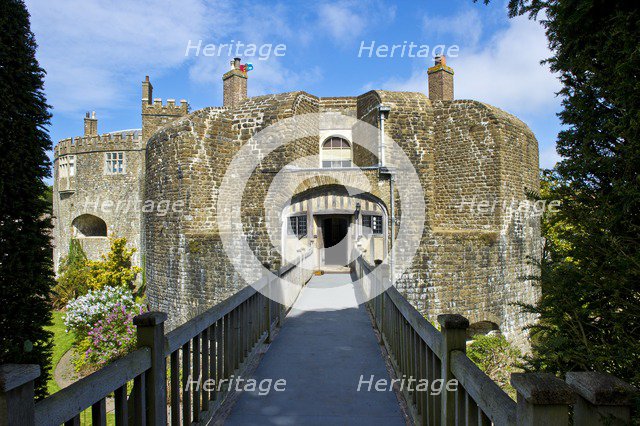 South bastion and bridge over the moat, Walmer Castle and Gardens, Kent, c1980-c2017. Artist: Historic England Staff Photographer.