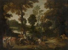 Landscape with the Hunt of Meleager and Atalante, c1640s. Creator: Jan Wildens.
