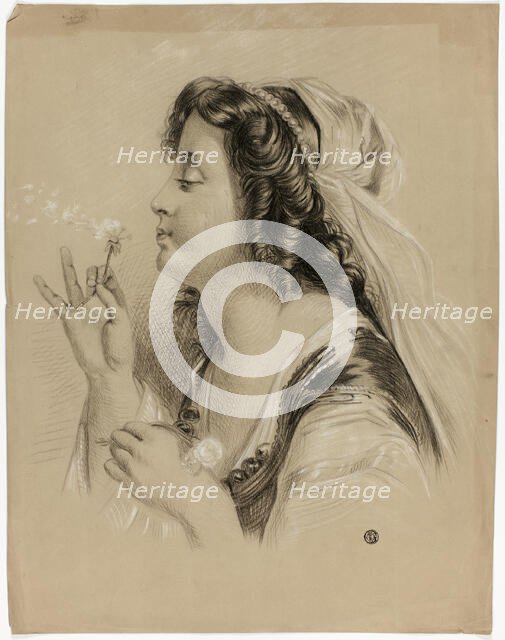 Girl Blowing on a Dandelion (recto)...n.d. Creator: Unknown.