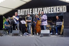 John Donaldson, Denys Baptiste, Jason Yarde..., Hexagonal, Battle Jazz Weekend, Battle, July 2022. Creator: Brian O'Connor.