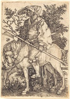 Halberdier on Horseback, 1520s. Creator: Barthel Beham.
