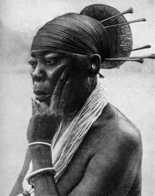Queen Nenzima of the Mangbetu, Belgian Congo (Congo Republic), 1922.Artist: H Lang