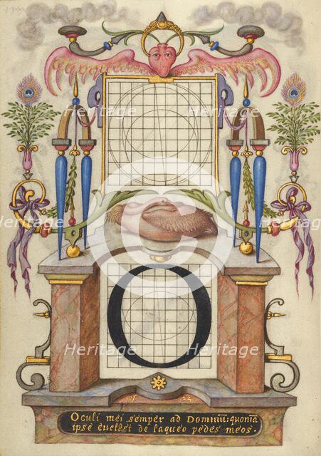 Guide for Constructing the Letter O; Mira calligraphiae monumenta, about 1591-1596. Creator: Joris Hoefnagel.