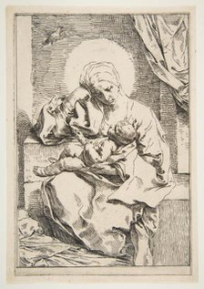 Madonna and Child with a bird, ca. 1635-1636. Creator: Simone Cantarini.