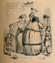 'Coriolanus parting from his Wife and Family', 1852. Artist: John Leech.