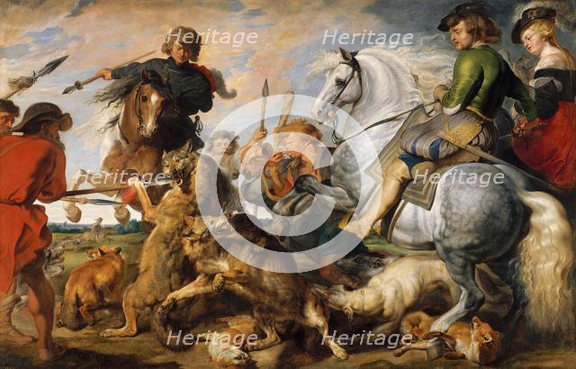 Wolf and Fox Hunt, ca. 1616. Creator: Peter Paul Rubens.