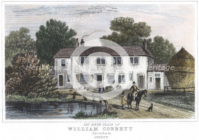 The house at Farnham, Kent, in which William Cobbett was born, 1763 (1834). Artist: Unknown