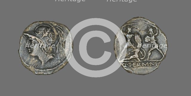 Denarius (Coin) Depicting the God Mars, 103 BCE. Creator: Unknown.