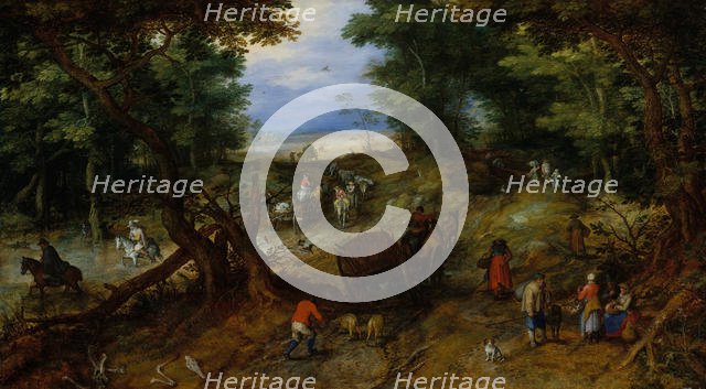 A Woodland Road with Travelers, 1607. Creator: Jan Brueghel the Elder.