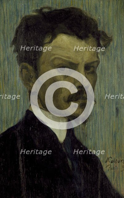Self portrait, 1895. Creator: Olof Sager-Nelson.