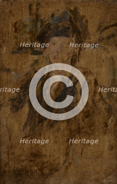 Sketch Portrait of a Woman in a Hat-two-sided painting, c1930. Creator: Olga Boznanska.