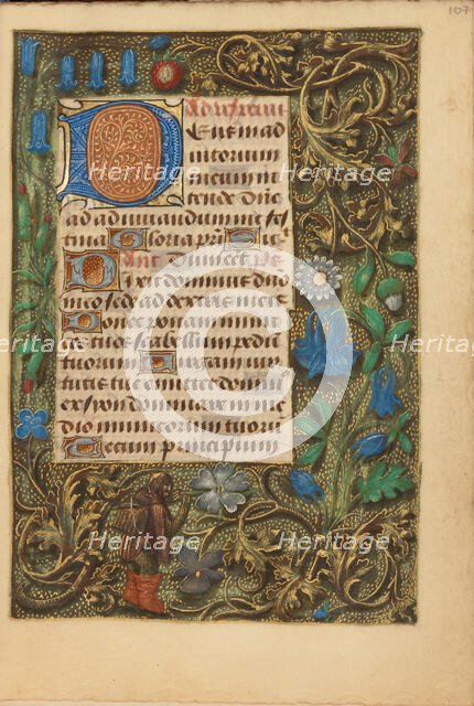 Decorated Initial D; Crohin-La Fontaine Hours, about 1480-1485 ?. Creator: Unknown.
