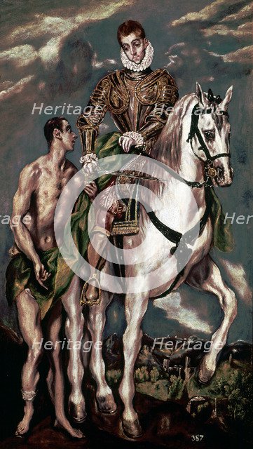 Saint Martin and the Beggar', painting by El Greco, between 1604-1614.