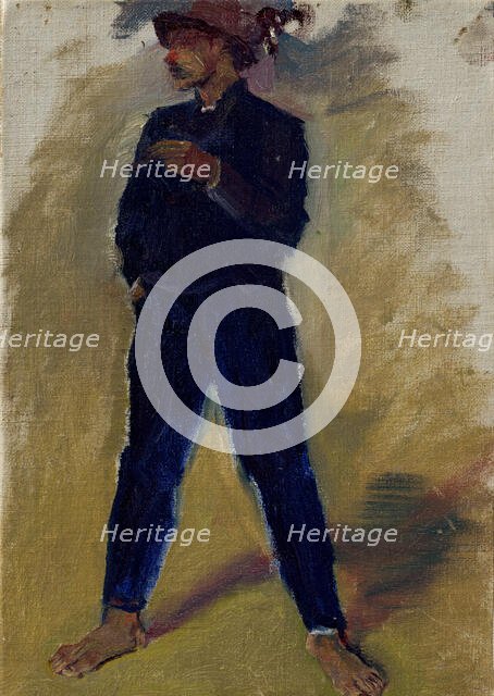 Groom Standing Astride, 1910-1914. Creator: Ladislav Mednyanszky.