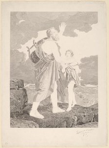 Blind Homer, 1816. Creator: Jean-Baptiste-Raphael-Urbain Massard.