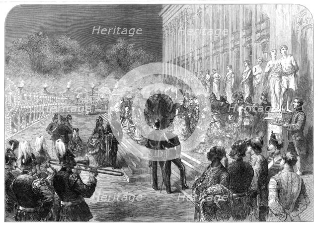 The Three Emperors at Berlin: the Crown Princess's evening garden party at the New Palace..., 1872. Creator: Unknown.