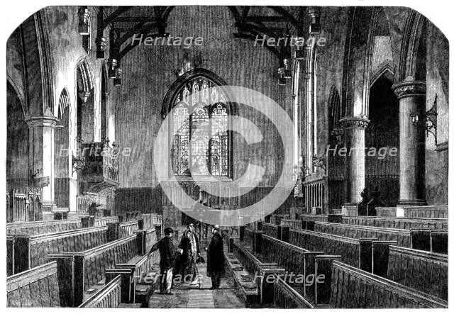 The Great Schools of England, the Chapel at Rugby School, 1862. Creator: Unknown.