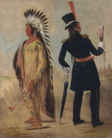 Wi-jún-jon, Pigeon's Egg Head (The Light) Going To and Returning From Washington, 1837-1839. Creator: George Catlin.