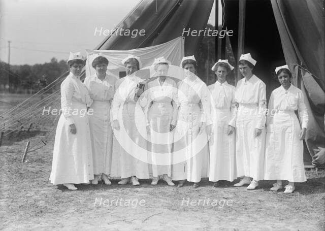 Red Cross, American - Women's National Service School; Red Cross Instructions in Care of Sick, 1916. Creator: Harris & Ewing.