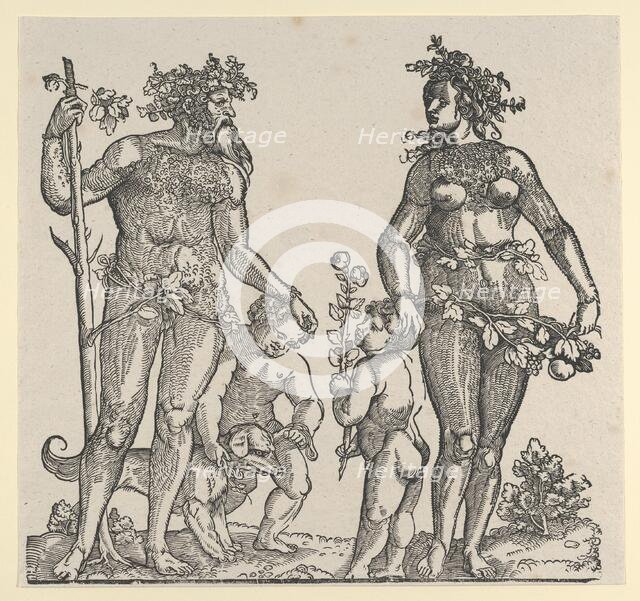 Wild Man and Wild Woman, 1545. Creator: Hans Guldenmond.