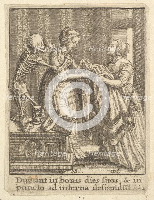 Bride, from the Dance of Death, 1651. Creator: Wenceslaus Hollar.