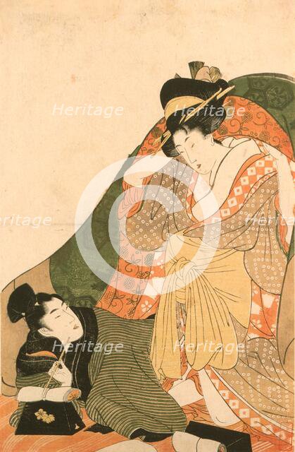 Lovers under a Futon, c1800. Creator: Kitagawa Utamaro.