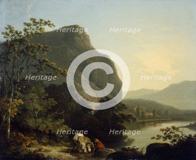 'Classical Landscape with a Lake', 1788. Artist: Richard Corbould.