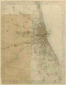 Plan of Chicago, Chicago, Illinois, Diagram Showing City Growth, 1909. Creator: Daniel Burnham.