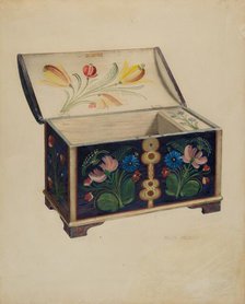 Painted Wooden Chest or Casket, c. 1939. Creator: Roy Moon.