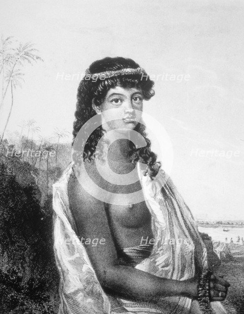 Young girl of the Sandwich Isles (Hawaii), c1826. Artist: William Dampier