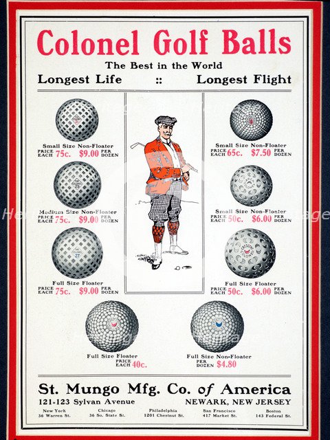 Advertisement for Colonel Golf Balls, 1910. Artist: Unknown
