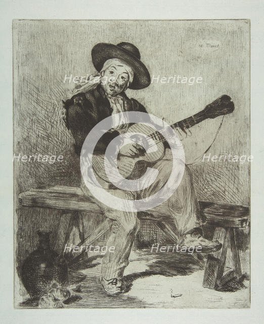 The Spanish Singer (Le Guitarrero), 1861-62. Creator: Edouard Manet.