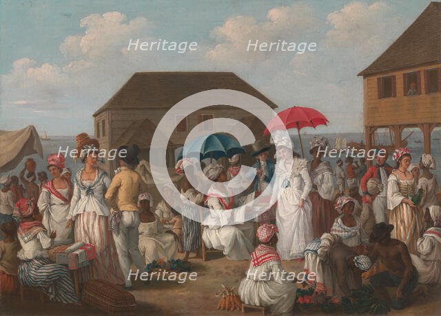 Linen Market, Dominica - A Market Scene, ca.1780. Creator: Agostino Brunias.