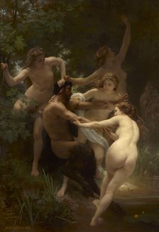 Nymphs And Satyr, 1873. Creator: William-Adolphe Bouguereau.