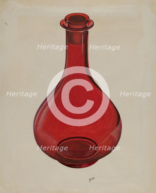 Decanter and Stopper, c. 1936. Creator: Edward White.
