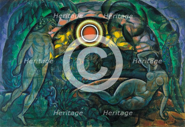 Adam and Eve, 1912. Artist: Baranov-Rossiné, Vladimir Davidovich (1888-1942)