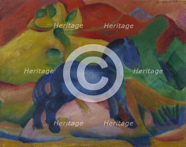 Little Blue Horse (Children's picture), 1912. Creator: Marc, Franz (1880-1916).