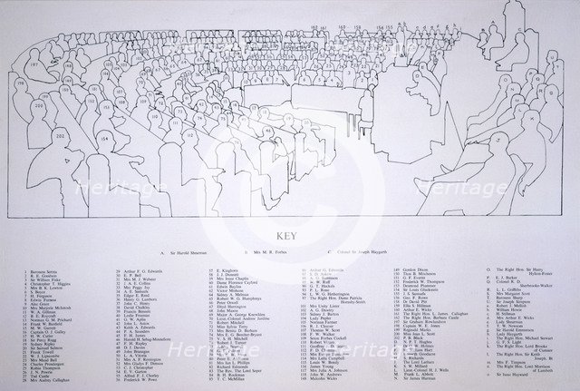 The first meeting of the Greater London Council in the County Hall, London, 1964. Artist: Alfred Reginald Thomson