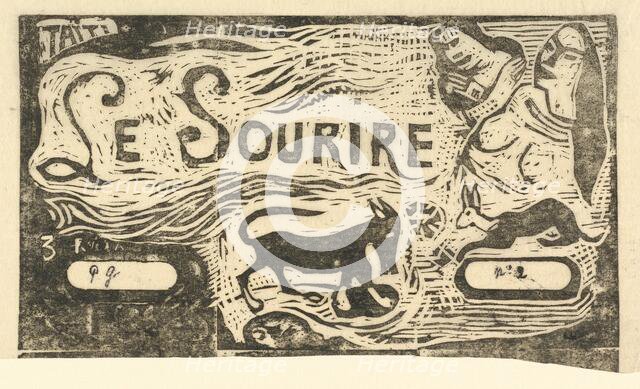 Title Page for "Le Sourire" (Titre du Sourire), in or after 1895. Creator: Paul Gauguin.