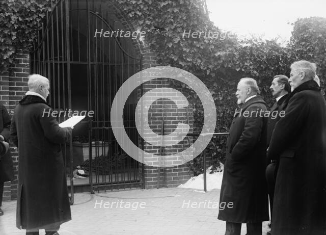 Serbian Mission To The U.S. at Mount Vernon, with Sec. Lansing, 1918. Creator: Harris & Ewing.