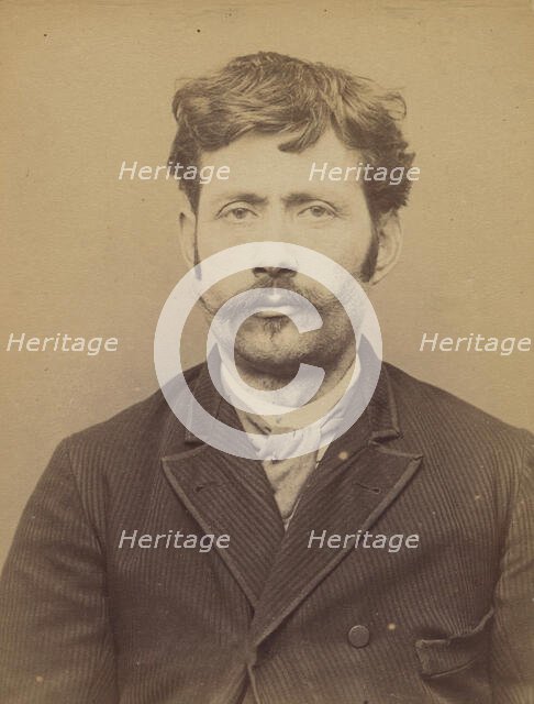 Anacléto. Joseph, Jean-Baptiste. 36 ans, né le 14/7/57. Coiffeur. Anarchiste. 16/3/94., 1894. Creator: Alphonse Bertillon.
